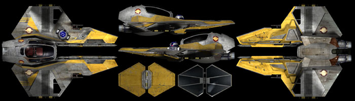 Jedi starfighter multiple angles